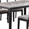 Riko 7 Piece Dining Set Rectangular Table 6 Padded Chairs Gray Finish By Casagear Home BM299075