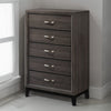 Tall Dresser | 50" | 5 Drawers | Oak Gray | Classic Metal Handles