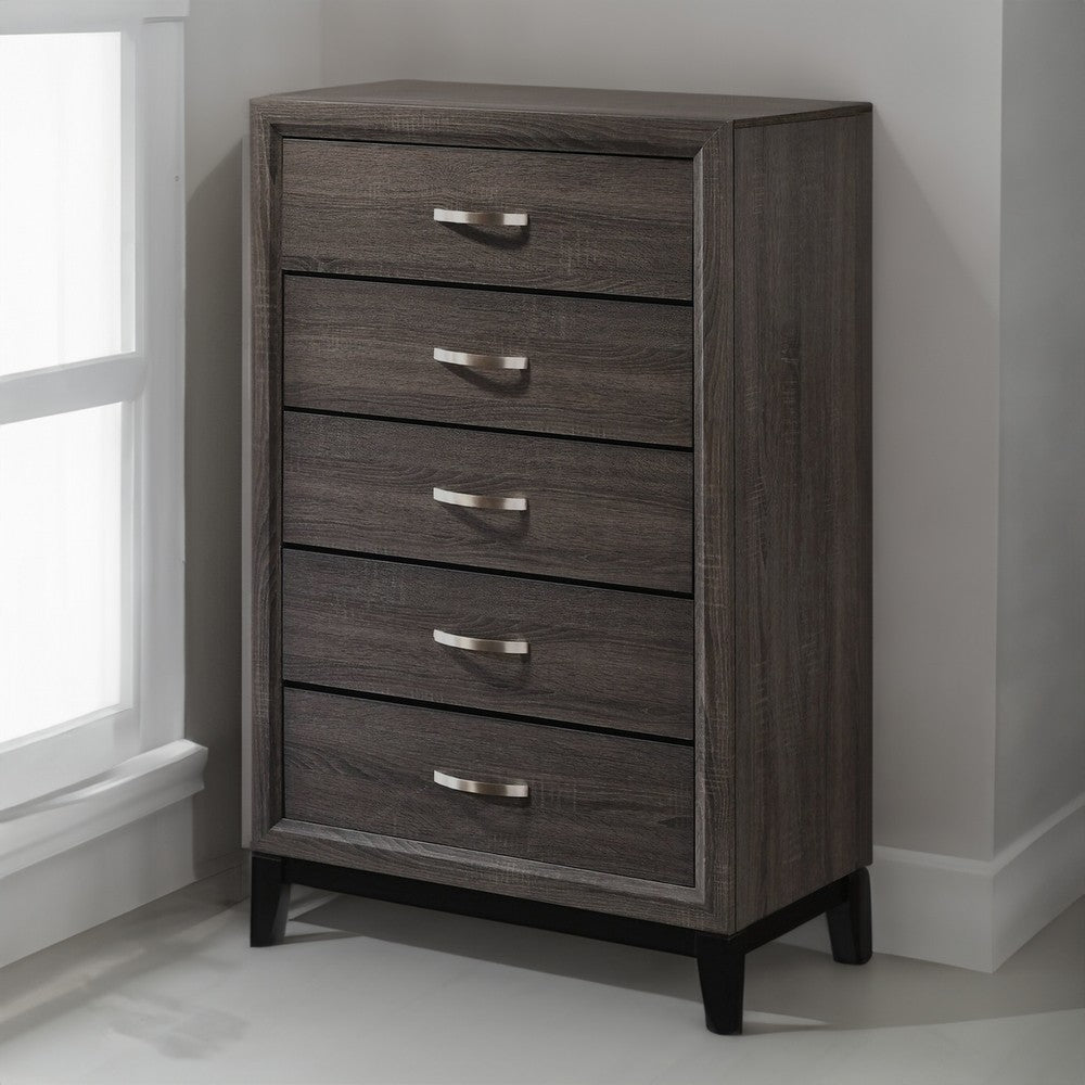 Tall Dresser | 50" | 5 Drawers | Oak Gray | Classic Metal Handles
