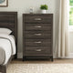 Tall Dresser | 50" | 5 Drawers | Oak Gray | Classic Metal Handles