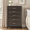 Tall Dresser | 50" | 5 Drawers | Oak Gray | Classic Metal Handles
