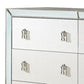 62 Inch Wood Dresser with 6 Drawers Mirror Inlay Tapered Legs Silver By Casagear Home BM299086