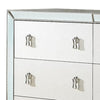 62 Inch Wood Dresser with 6 Drawers Mirror Inlay Tapered Legs Silver By Casagear Home BM299086