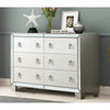 62 Inch Wood Dresser with 6 Drawers Mirror Inlay Tapered Legs Silver By Casagear Home BM299086