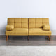 Gina 71 Inch Adjustable Futon Sofa Bed, Tufted, Tapered Legs, Mustard