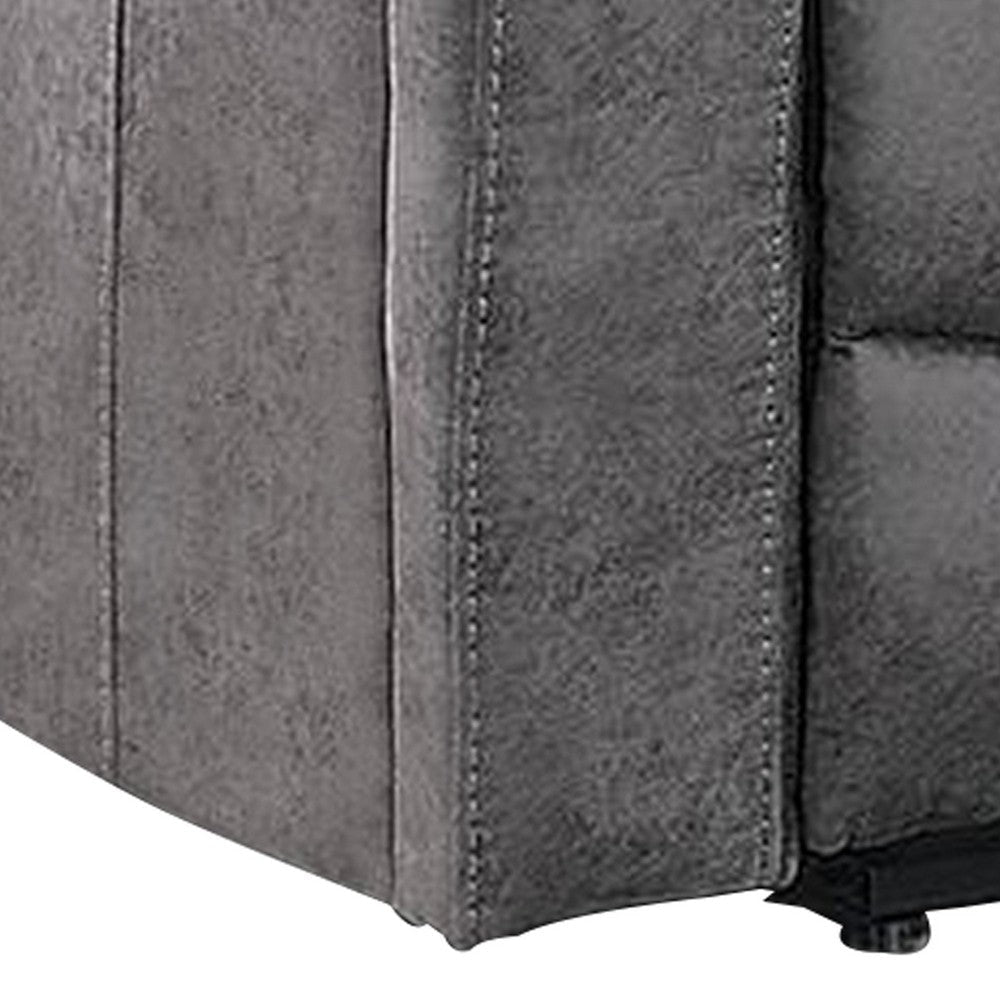 Elva 72 Inch Power Reclining Loveseat Lift Top Storage Console Gray By Casagear Home BM299096