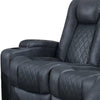 Elva 83 Inch Power Reclining Sofa Storage Console Blue Breathable Leather BM299099