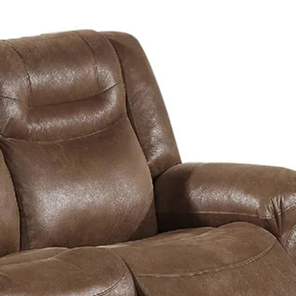 Betty 65 Inch Power Reclining Loveseat Chair Pull Tab Mechanism Brown By Casagear Home BM299101