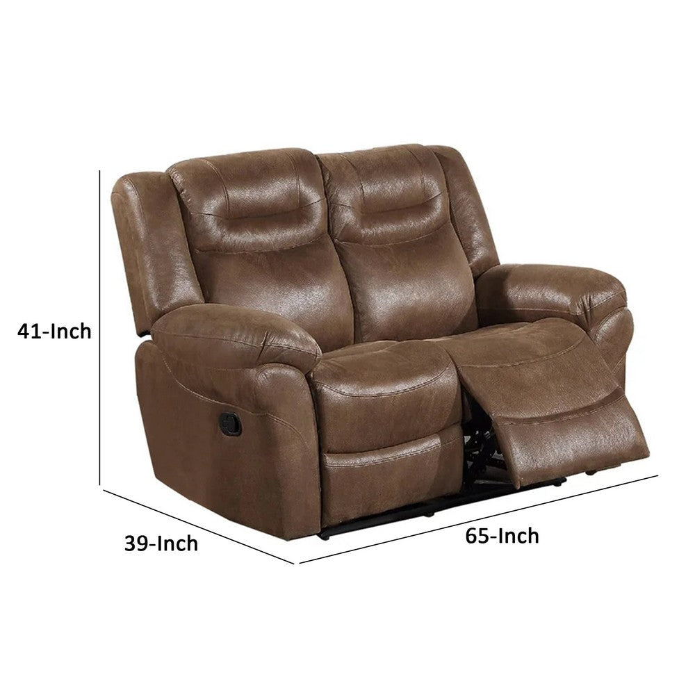 Betty 65 Inch Power Reclining Loveseat Chair Pull Tab Mechanism Brown By Casagear Home BM299101