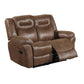 Betty 65 Inch Power Reclining Loveseat Chair, Pull Tab Mechanism, Brown By Casagear Home