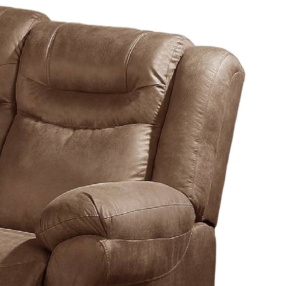 Betty 86 Inch Power Reclining Sofa Pull Tab Brown Breathable Leather BM299102