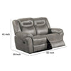 Betty 65 Inch Power Reclining Loveseat Chair Pull Tab Mechanism Gray By Casagear Home BM299104