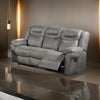 Betty 86 Inch Power Reclining Sofa Pull Tab Gray Breathable Leatherette By Casagear Home BM299105