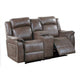 Oya 73 Inch Power Reclining Loveseat Chair, Pull Tab Mechanism, Brown
