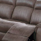 Oya 84 Inch Power Reclining Sofa Pull Tab Mechanism Brown Genuine Leather By Casagear Home BM299108