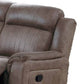 Oya 84 Inch Power Reclining Sofa Pull Tab Mechanism Brown Genuine Leather By Casagear Home BM299108