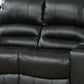 Zib Power Reclining Sectional Sofa Set USB Port Bonded Leather Jet Black By Casagear Home BM299109