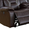 Lof Power Reclining Sectional Sofa Set USB Port Brown Gel Faux Leather By Casagear Home BM299111