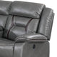 Lof Power Reclining Sectional Sofa Set USB Port Gray Gel Faux Leather BM299112