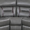 Lof Power Reclining Sectional Sofa Set USB Port Gray Gel Faux Leather BM299112