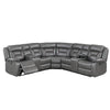 Lof Power Reclining Sectional Sofa Set, USB Port, Gray Gel Faux Leather