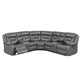 Lof Power Reclining Sectional Sofa Set, USB Port, Gray Gel Faux Leather