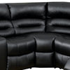 Qox Power Reclining Sectional Sofa Set USB Port Bonded Leather Black By Casagear Home BM299113