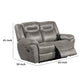 Betty 65 Inch Manual Reclining Loveseat Chair Pull Tab Mechanism Gray By Casagear Home BM299119