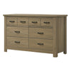 51 Inch Wood Dresser with 6 Drawers and Black Handles, Straight Legs, Gray By Casagear Home