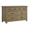 Dresser | 51" | 6 Drawers | Gray Wood | Black Handles