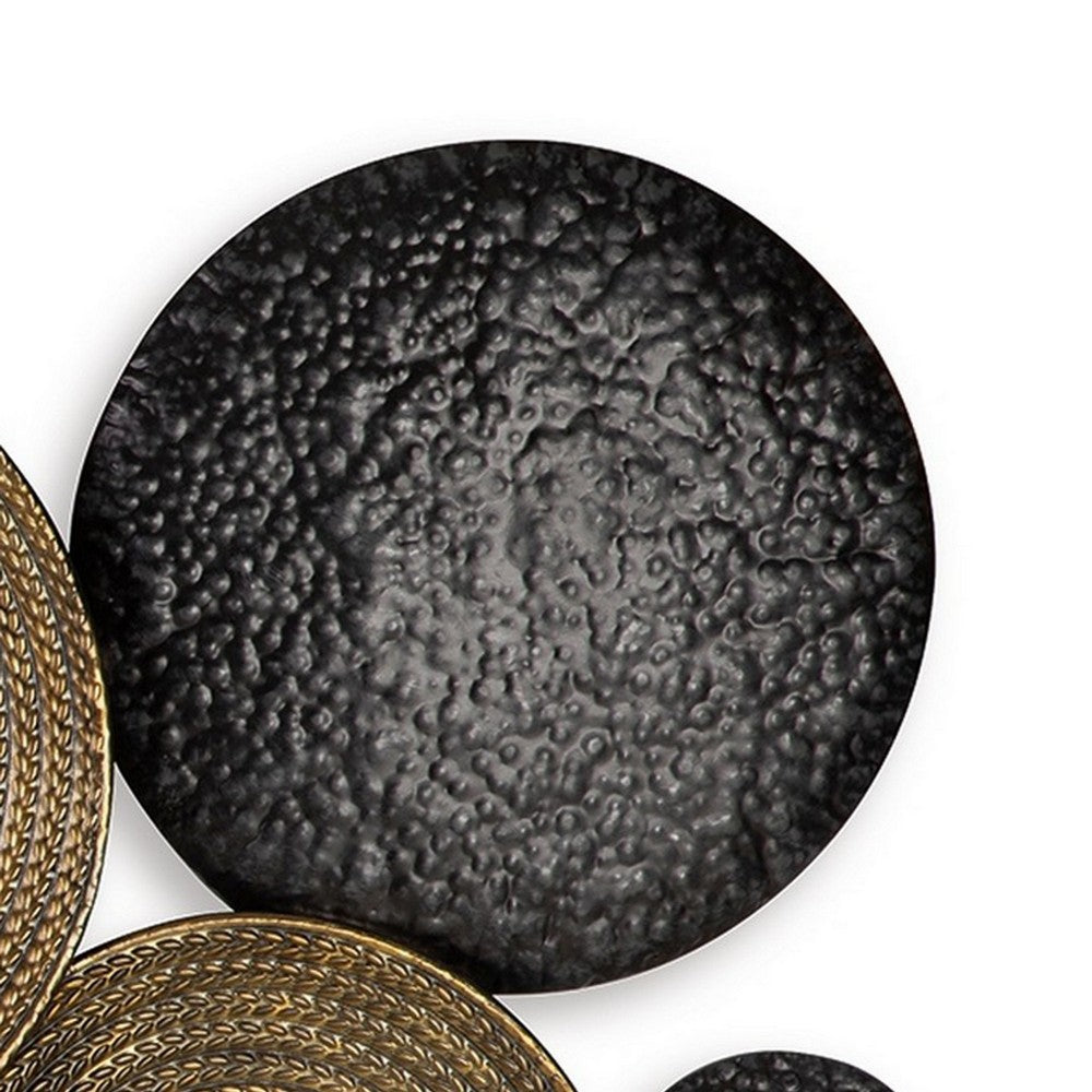 Wall Decor | 44" | Circles | Spiral Texture | Bronze & Black