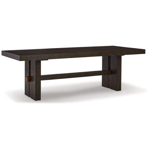 Dining Table | 72–90" | Extendable | Pedestal Base | Brown Wood