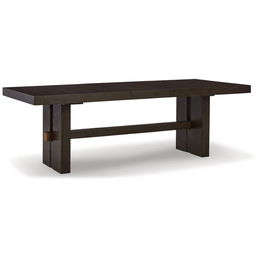 Dining Table | 72–90" | Extendable | Pedestal Base | Brown Wood
