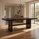 Dining Table | 72–90" | Extendable | Pedestal Base | Brown Wood
