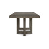 90 Inch Rectangular Dining Table Gray Wood Geometric Double Pedestal Base By Casagear Home BM299156