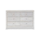 61 Inch Modern Wide Dresser Whitewashed Wood 6 Drawers Medallion Details By Casagear Home BM299165