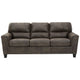 89 Inch Tufted Sofa Gray Vegan Faux Leather Stitched Accents Track Arms By Casagear Home BM299213