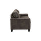 Tufted Sofa | 89" | Gray Faux Leather | Track Arms