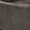 89 Inch Tufted Sofa Gray Vegan Faux Leather Stitched Accents Track Arms By Casagear Home BM299213