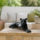 Panther Sculpture | 24" | Handcrafted Mosaic Glass | Black