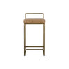 Wes 26 Inch Counter Height Stool Iron Frame Light Brown Top Grain Leather By Casagear Home BM299276