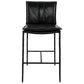 Iva 27 Inch Counter Stool Chair Rolled Back Iron Black Top Grain Leather By Casagear Home BM299278