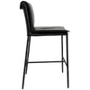 Iva 27 Inch Counter Stool Chair, Rolled Back, Iron, Black Top Grain Leather By Casagear Home