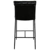 Iva 27 Inch Counter Stool Chair, Rolled Back, Iron, Black Top Grain Leather By Casagear Home