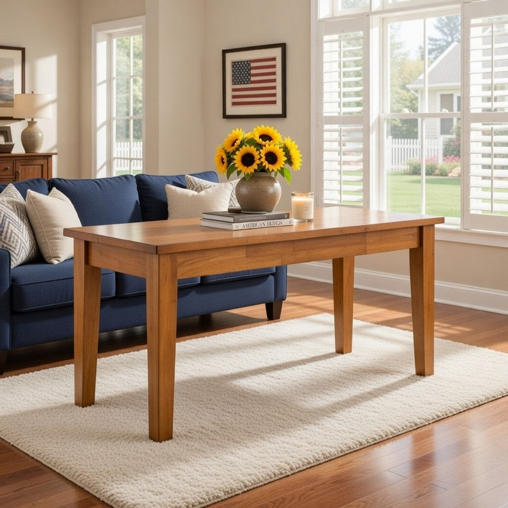 Nova 44" Dining Bench, Rectangular, Tapered Legs, Oak Brown By Casagear Home