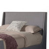 Eva California King Size Bed, Gray Linen, Shelter Headboard by Casagear Home