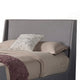 Eva California King Size Bed, Gray Linen, Shelter Headboard by Casagear Home