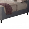 Eva California King Size Bed, Gray Linen, Shelter Headboard by Casagear Home