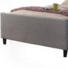 Eva California King Size Bed, Gray Linen, Shelter Headboard by Casagear Home