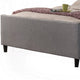 Eva California King Size Bed, Gray Linen, Shelter Headboard by Casagear Home